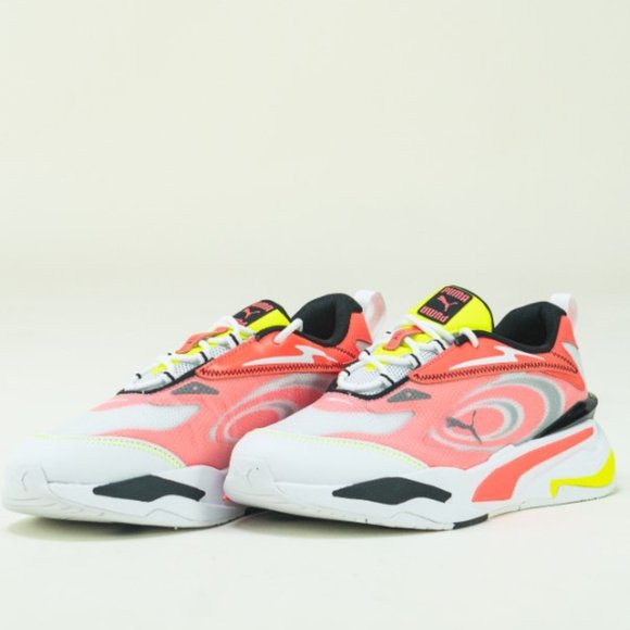 PUMA MEN\'S  RS-FAST Paradise Sneakers in White/Ig Pink/Yellow Alt NWB main image 4